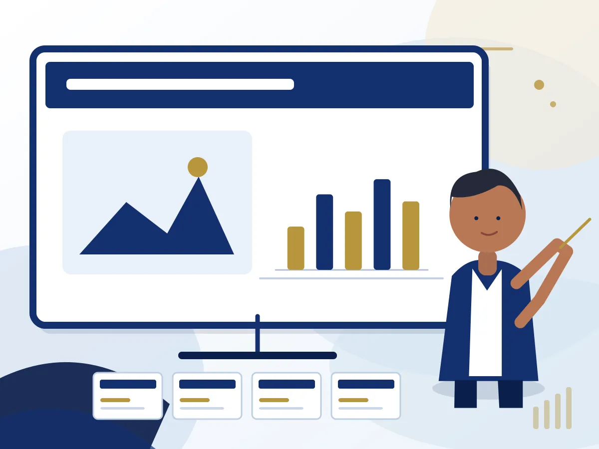 Ilustración del servicio de presentaciones en powerpoint